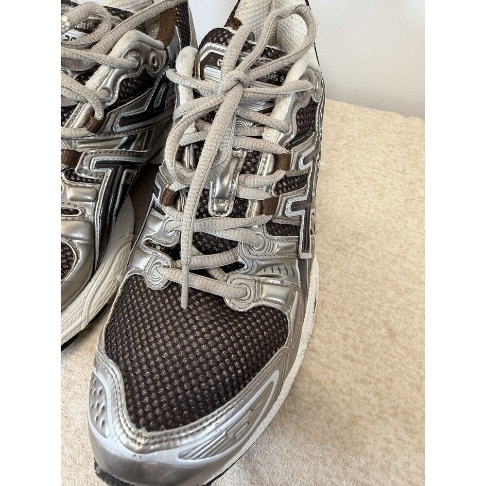 Asics Gel Nimbus Cush Suede Mesh Womens Sneakers In Silver Brown Sz 10 - Picture 7 of 13